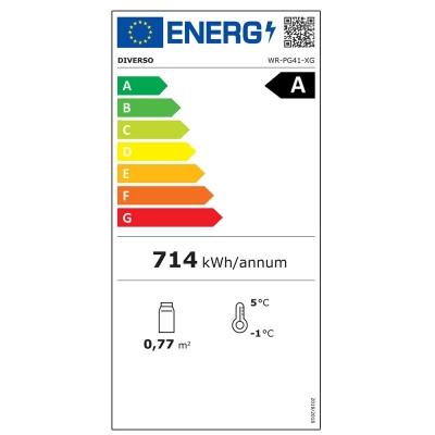 Armoire frigorifique, porte vitrée, ventilée, 400 Lit. acier inox WR-PG41-XG